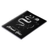 ツインヘビとスカルブラック&シルバートレンディーゴシック ノートブック (左側)