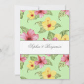 ツインヘブライ語ベビーユダヤの熱帯フローラを命名 招待状 (裏面)