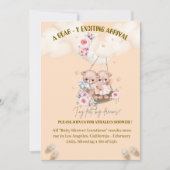 ツインベアの赤ちゃんシャワーの招待状 招待状 (正面)