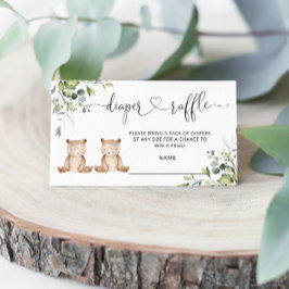 ツインベアーおむつラッフルチケットエンクロージャカード エンクロージャーカード