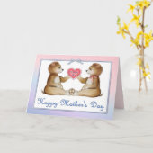 ツインベアーズ – 母の日のカードの男の子と女の子 カード (黄色い花)