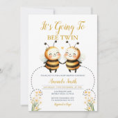 ツインベイビーシャワーひまわり花になる 招待状 (正面)