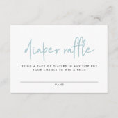 ツインベイビーシャワーブルーモダンおむつラッフル エンクロージャーカード (正面)