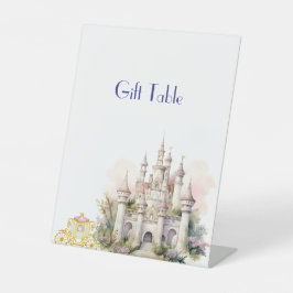 ツインベイビーシャワー城とキャリッジ 台座サイン