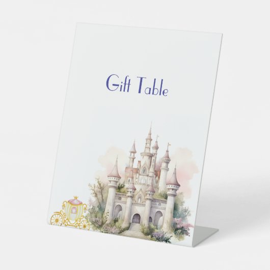 ツインベイビーシャワー城とキャリッジ 台座サイン (正面)