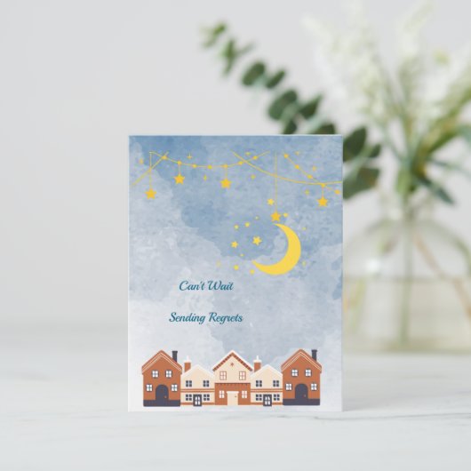 ツインベイビーシャワー太陽、月、星 出欠カード (スタンド正面)