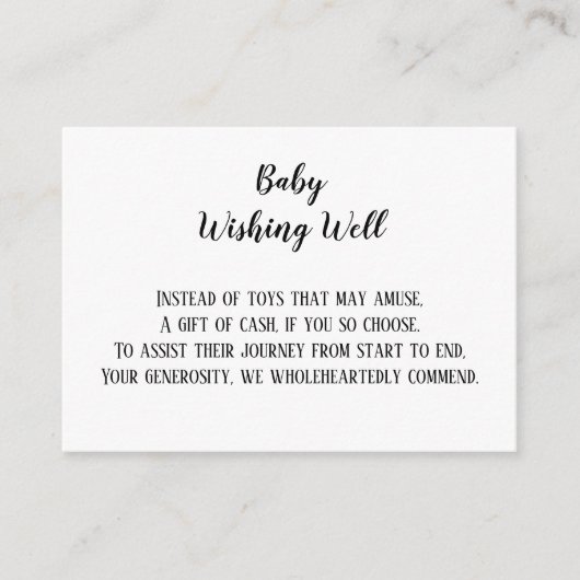 ツインベビーウィッシングウェルベイビーシャワー エンクロージャーカード (正面)