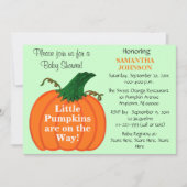 ツインベビーカボチャ赤ちゃんシャワーABC 123 招待状 (正面)