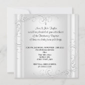 ツインベビーガールまたは少年《キリスト教》洗礼式や命名式バプティスホワイト 案内状 (裏面)