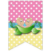 ツインベビーガールシャワー – ポッドの2つのエンドウ バンティングフラッグ (第2の旗)