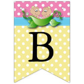 ツインベビーガールシャワー – ポッドの2つのエンドウ バンティングフラッグ (第3の旗)