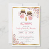 ツインベビーガールズインビタシオンバウティゾ離れーバプテスマ 招待状 (正面)