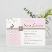 ツインベビーガールズシャワー招待状 招待状 (スタンド正面)