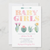 ツインベビーガールズデザートカボスベビーシャワー 招待状 (正面)