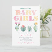 ツインベビーガールズデザートカボスベビーシャワー 招待状 (スタンド正面)