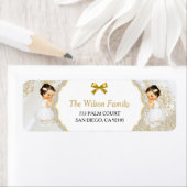 ツインベビーガールズバプテスマ《キリスト教》洗礼式や命名式金ゴールドホワイト ラベル (インサイチュ)