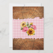 ツインベビーガールズピンクヒマワリベビーQバーベキュー 招待状 (裏面)