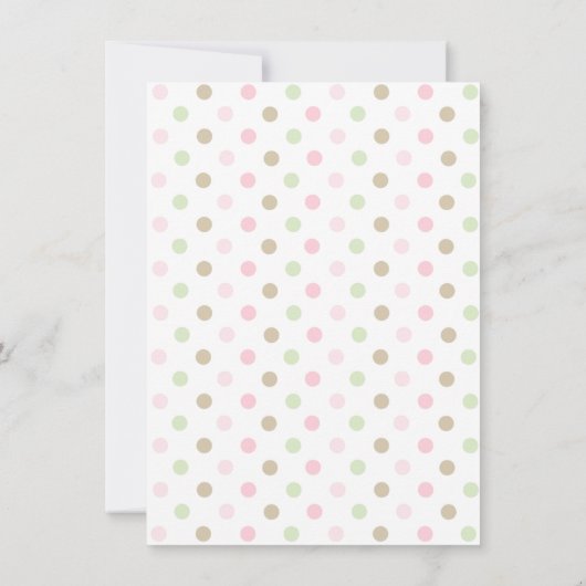 ツインベビーガールゾウベビーシャワー招待状 招待状 (裏面)