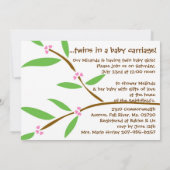 ツインベビーガールフクロウベビーシャワー招待状 招待状 (裏面)