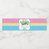 ツインベビーガール&ボーイポッドシャワーの2つのエンドウ ペットボトルラベル (シングルラベル)