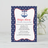 ツインベビーシャワーいかり用鯨付招待状 招待状 (スタンド正面)