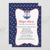 ツインベビーシャワーいかり用鯨付招待状 招待状 (正面/裏面)