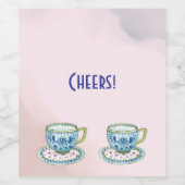 ツインベビーシャワーのお茶 ワインラベル (シングルラベル)