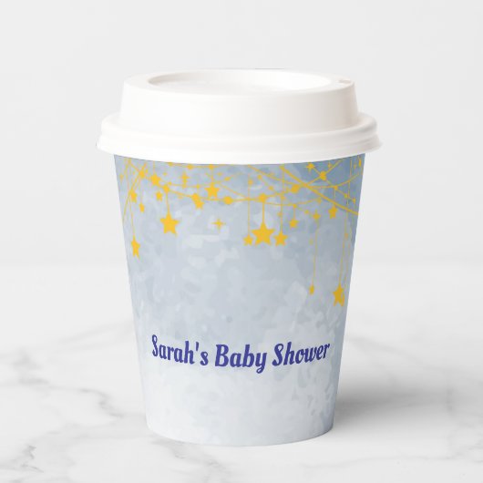 ツインベビーシャワーサンアンドムーンテーマ 紙コップ (正面)