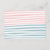 ツインベビーシャワーピンクの青いモダンおむつラッフル エンクロージャーカード (裏面)