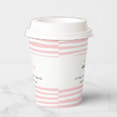 ツインベビーシャワーピンクモダンブルータイポグラフィパーティー 紙コップ (右)