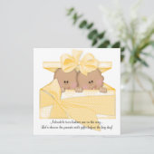 ツインベビーシャワー招待状アフリカ系アメリカ人 招待状 (スタンド正面)