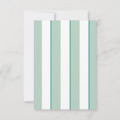 ツインベビーシャワー招待状イン緑ストライプ色 招待状 (裏面)