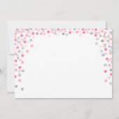 ツインベビーシャワー招待状ガールズピンクとシルバー 招待状 (裏面)