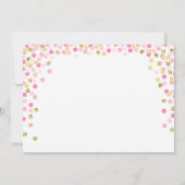 ツインベビーシャワー招待状ガールズピンクと金ゴールド 招待状 (裏面)