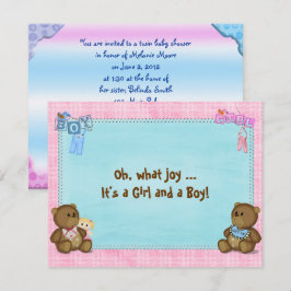 ツインベビーシャワー招待状 招待状