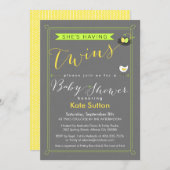 ツインベビーシャワー招待状 招待状 (正面/裏面)