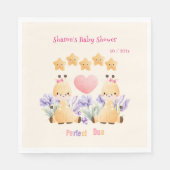 ツインベビーシャワー |かわいいキリン赤ちゃんシャワー スタンダードランチョンナプキン (正面)