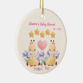 ツインベビーシャワー |かわいいキリン赤ちゃんシャワー セラミックオーナメント (右)