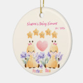 ツインベビーシャワー |かわいいキリン赤ちゃんシャワー セラミックオーナメント (左)