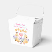 ツインベビーシャワー |かわいいキリン赤ちゃんシャワー フェイバーボックス (正面サイド)