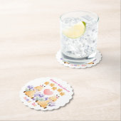 ツインベビーシャワー |かわいいキリン赤ちゃんシャワー ペーパーコースター (インサイチュ)