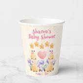 ツインベビーシャワー |かわいいキリン赤ちゃんシャワー 紙コップ (裏面)