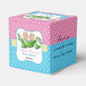 ツインベビーシャワー – ポッドの2つのエンドウ フェイバーボックス (裏面サイド)
