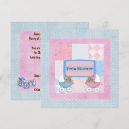 ツインベビーシャワー 招待状