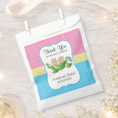 ツインベビーシャワー – 2つの豆のポッドありがとうFav フェイバーバッグ (クリップ留めされた状態)