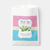 ツインベビーシャワー – 2つの豆のポッドありがとうFav フェイバーバッグ (正面)