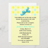 ツインベビーズカップルズベビーシャワー招待状 招待状 (正面/裏面)