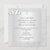 ツインベビーバプティスガールボーイ《キリスト教》洗礼式や命名式ホワイトレース 案内状 (裏面)