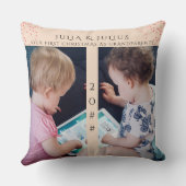 ツインベビー名誕生統計フォトコラージュキープサケ クッション (裏面)
