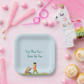 ツインベビー春シャワー ペーパープレート (パーティー)